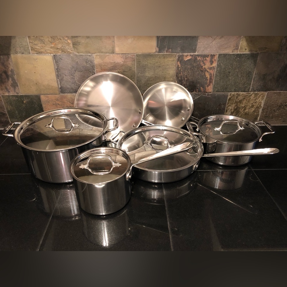 All Clad 10 piece set D3 stainless steel cookware